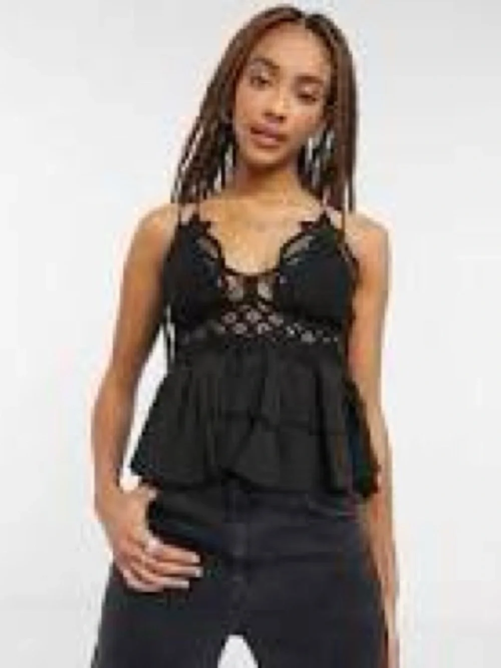 Free People black adella cami tank size medium